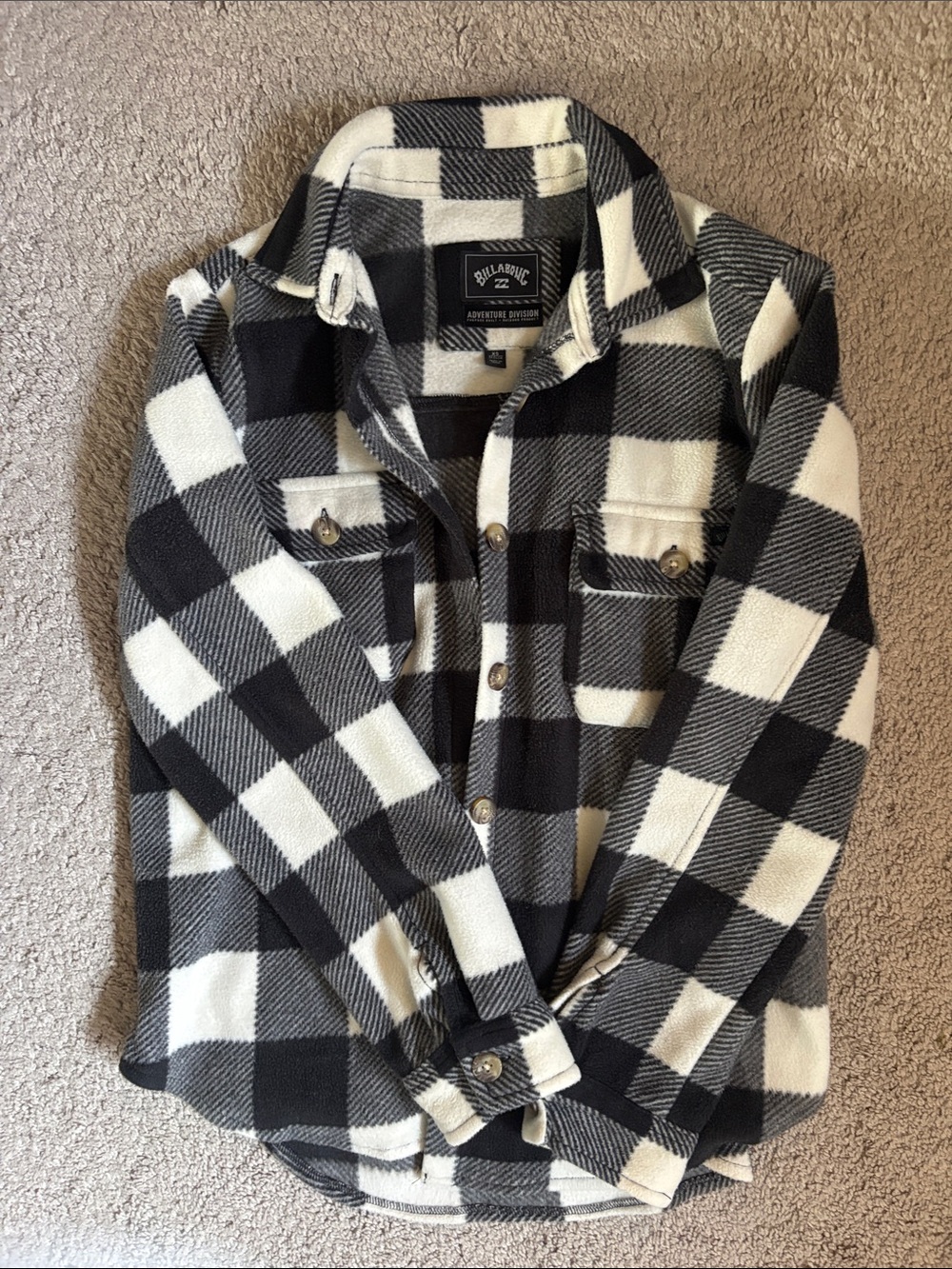 Billabong Adventure Division Plaid Button-Down Fleece Jacke